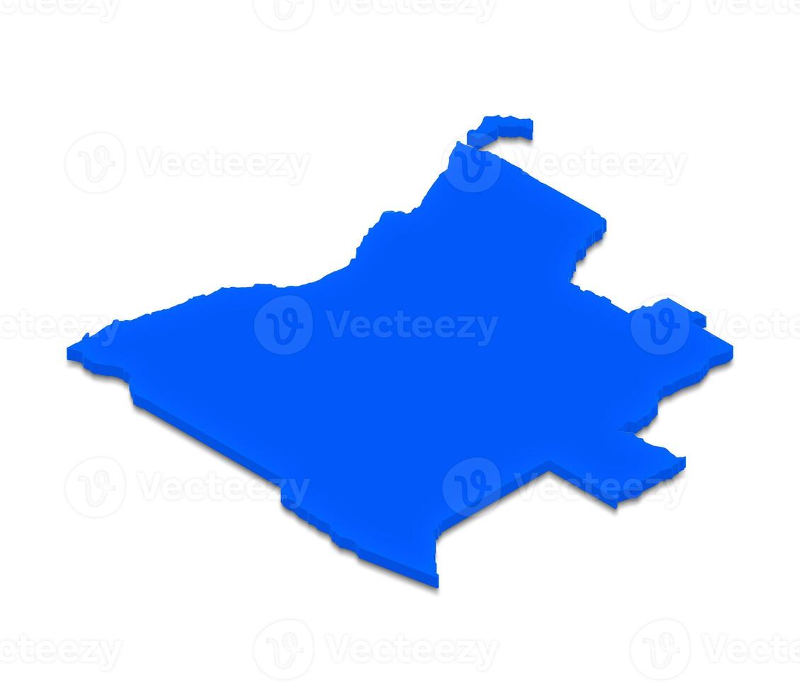 Map of Angola. 3D isometric perspective illustration. photo
