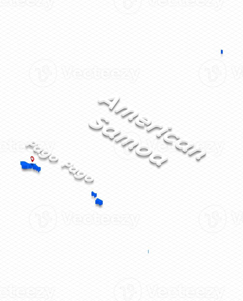 Map of American Samoa. 3D isometric perspective illustration. photo