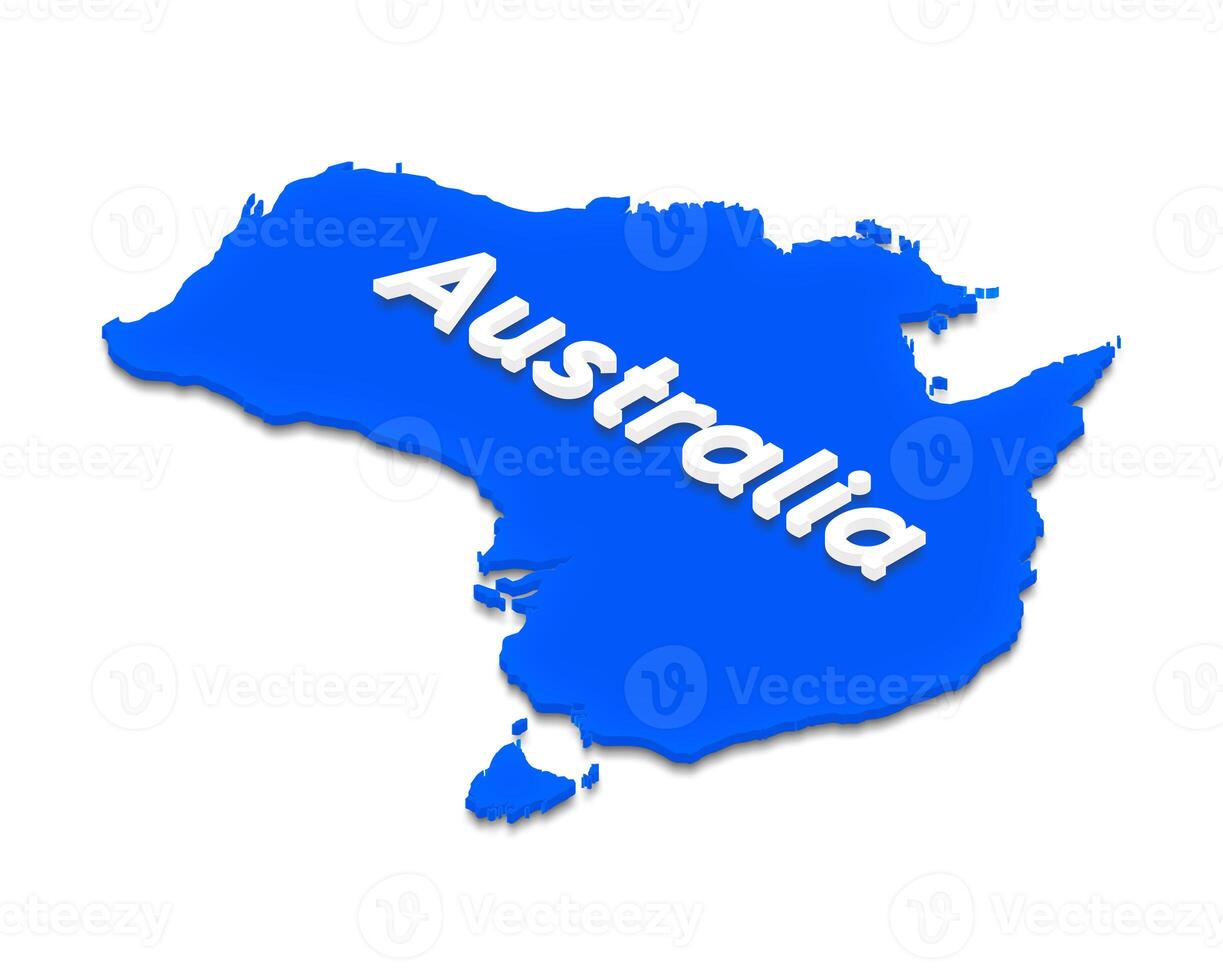 Map of Australia. 3D isometric illustration. photo