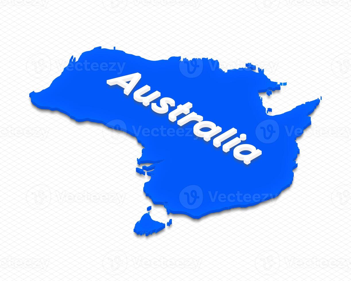 Map of Australia. 3D isometric illustration. photo