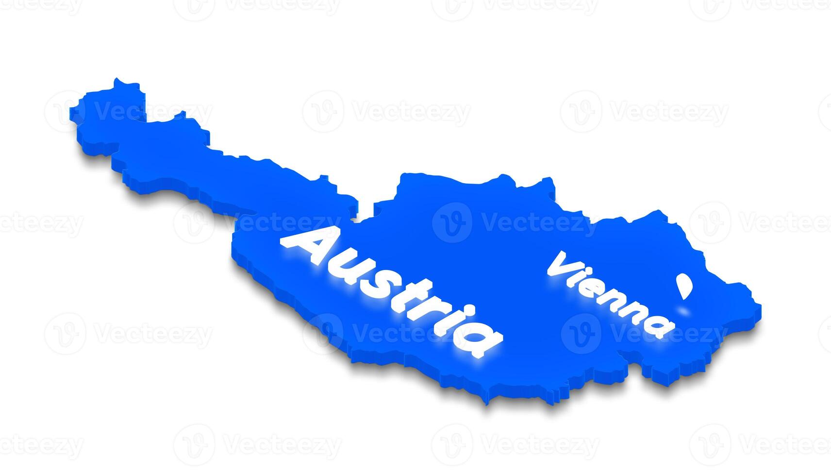 Map of Austria. 3D isometric perspective illustration. photo