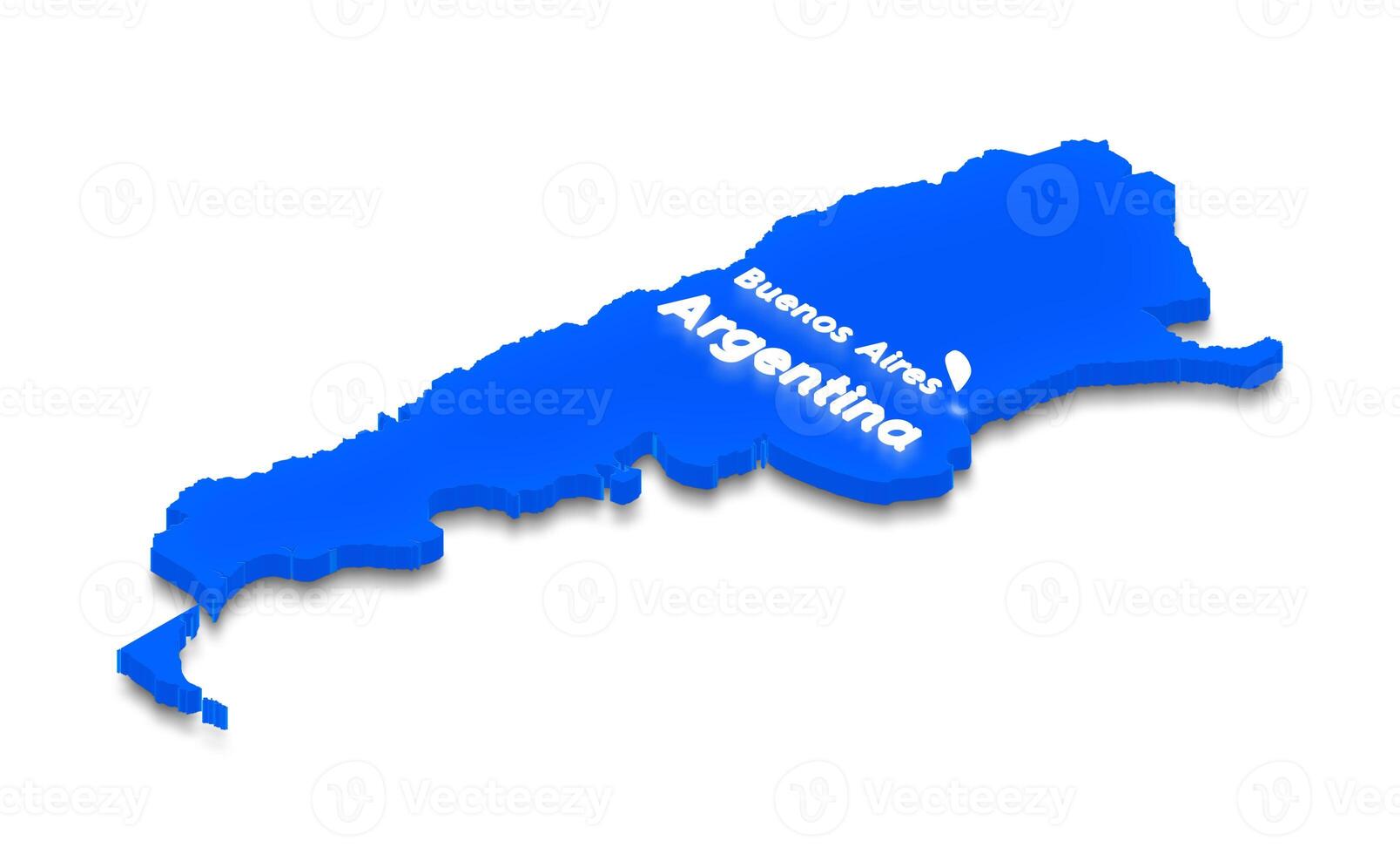 Map of Argentina. 3D isometric perspective illustration. photo