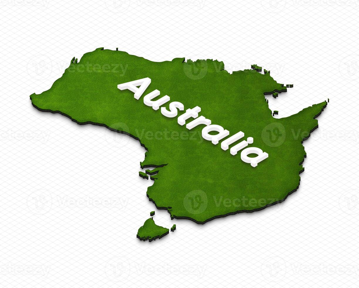 Map of Australia. 3D isometric illustration. photo