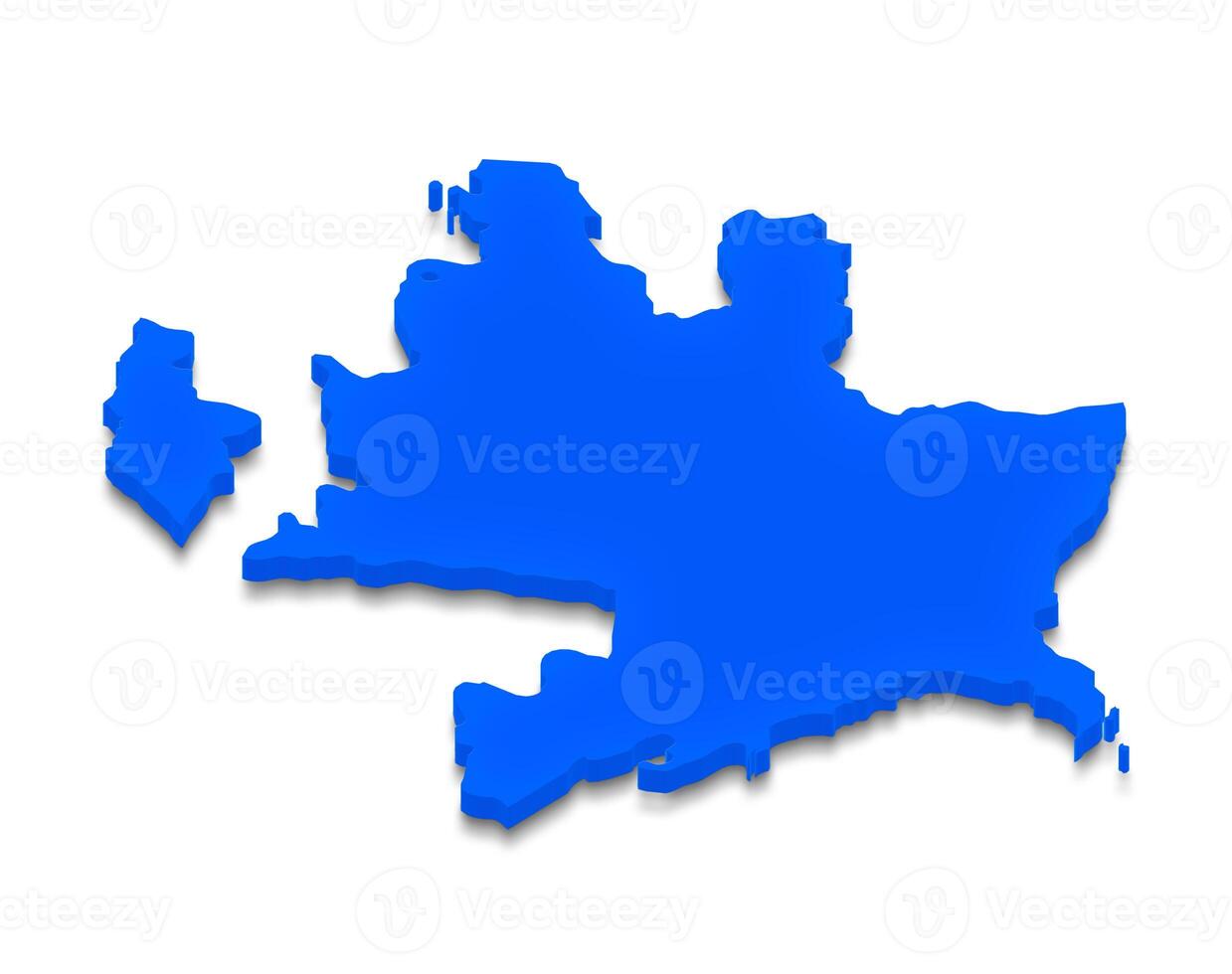 Map of Azerbaijan. 3D isometric perspective illustration. photo
