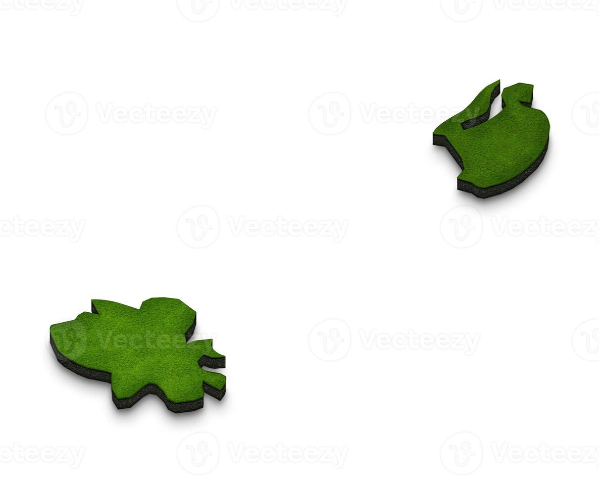 Map of Antigua and Barbuda. 3D isometric perspective illustratio photo