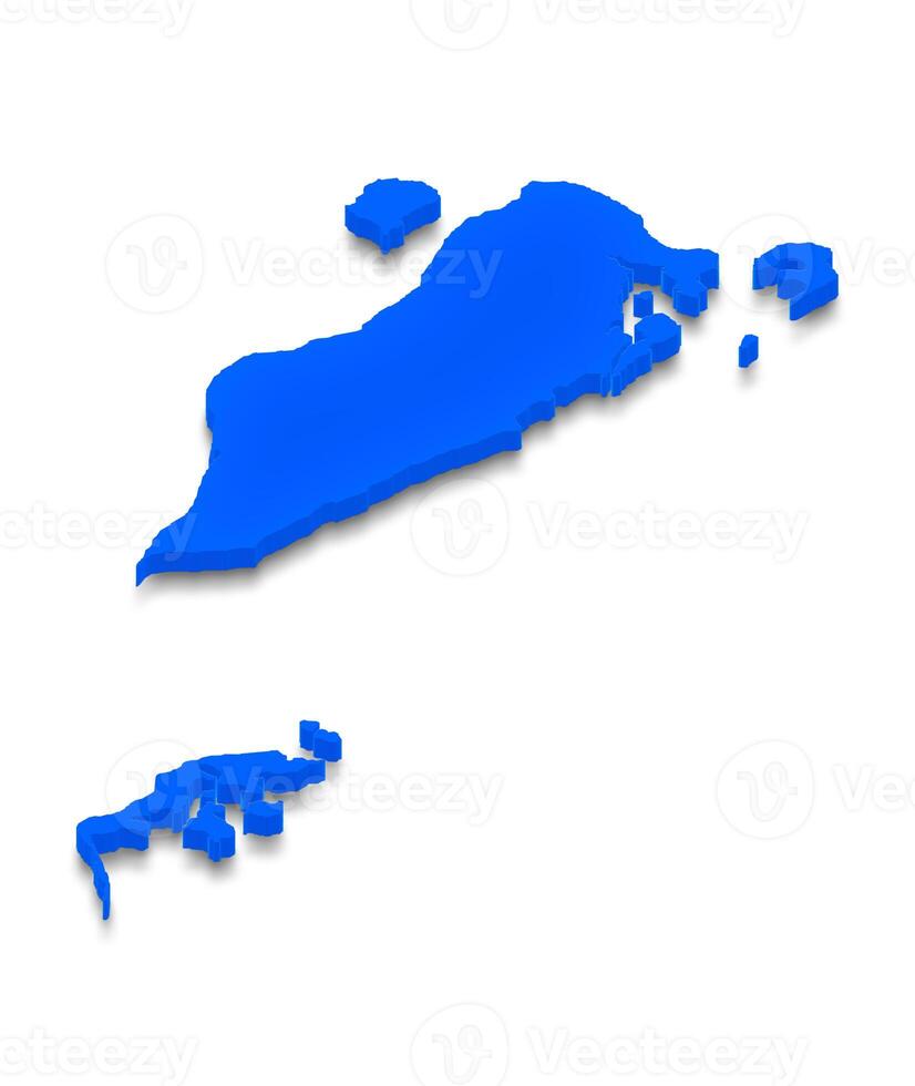 Map of Bahrain. 3D isometric perspective illustration. photo