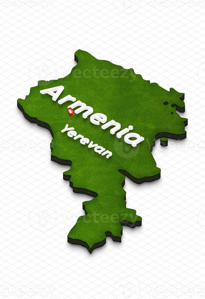 Map of Armenia. 3D isometric perspective illustration. photo