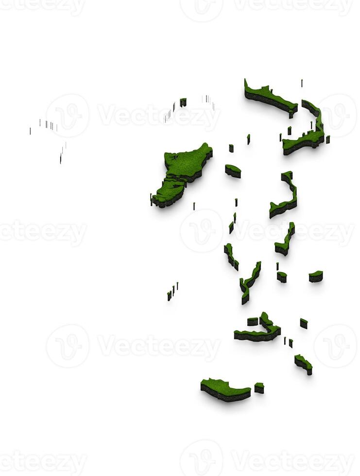 Map of Bahamas. 3D isometric perspective illustration. photo