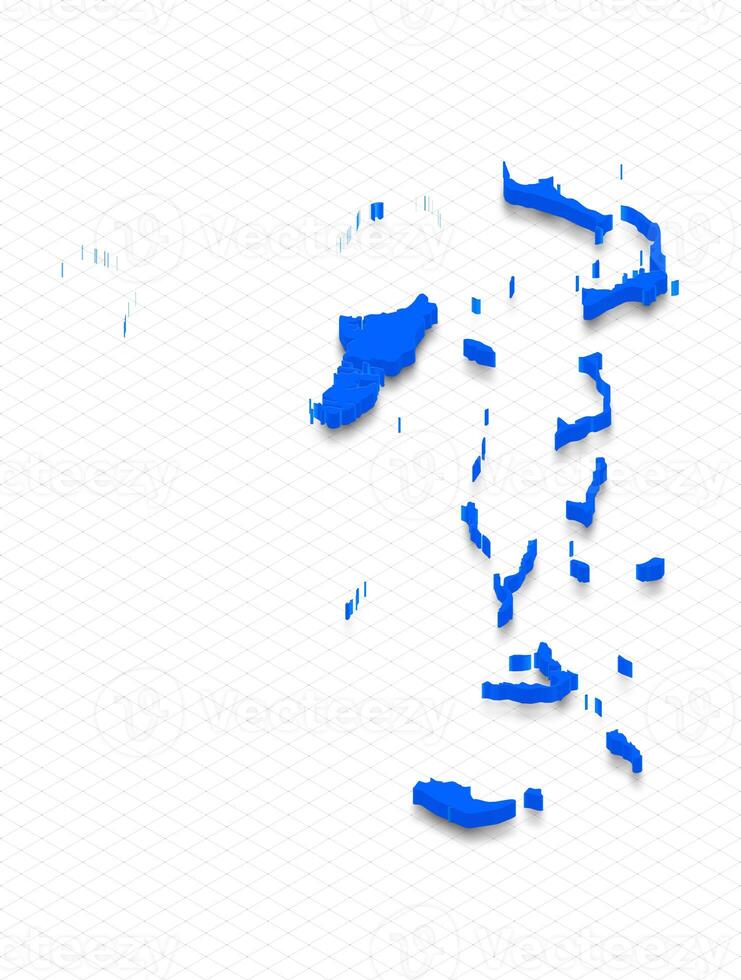Map of Bahamas. 3D isometric perspective illustration. photo