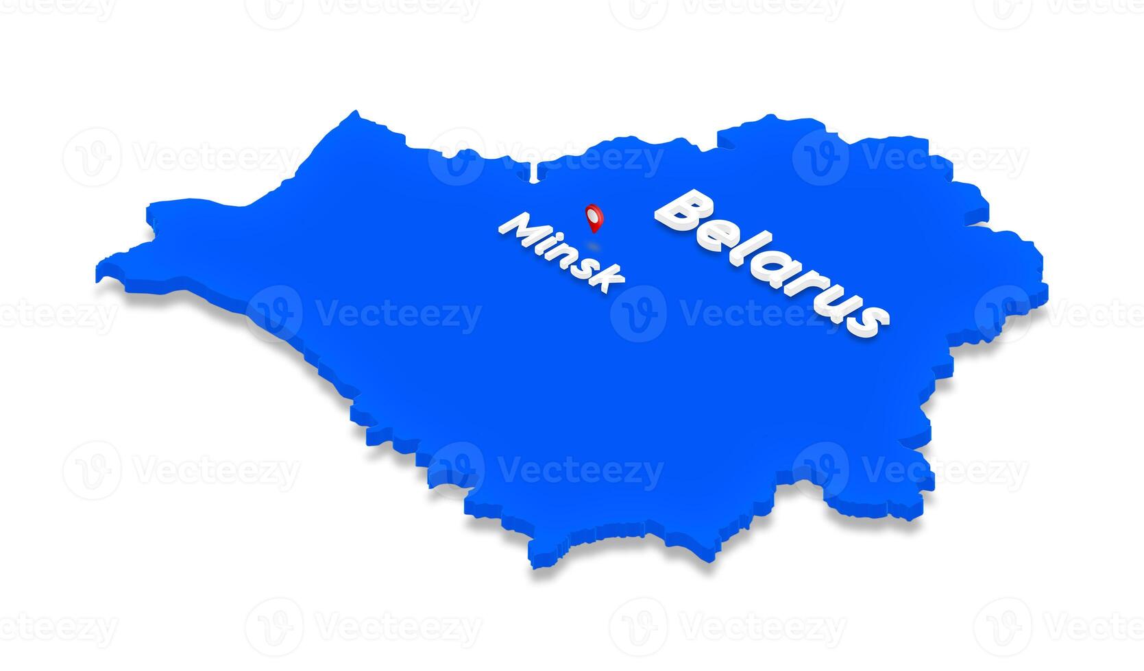 Map of Belarus. 3D isometric perspective illustration. photo