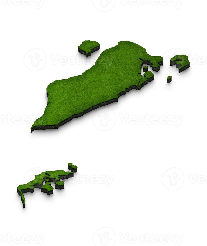 Map of Bahrain. 3D isometric perspective illustration. photo