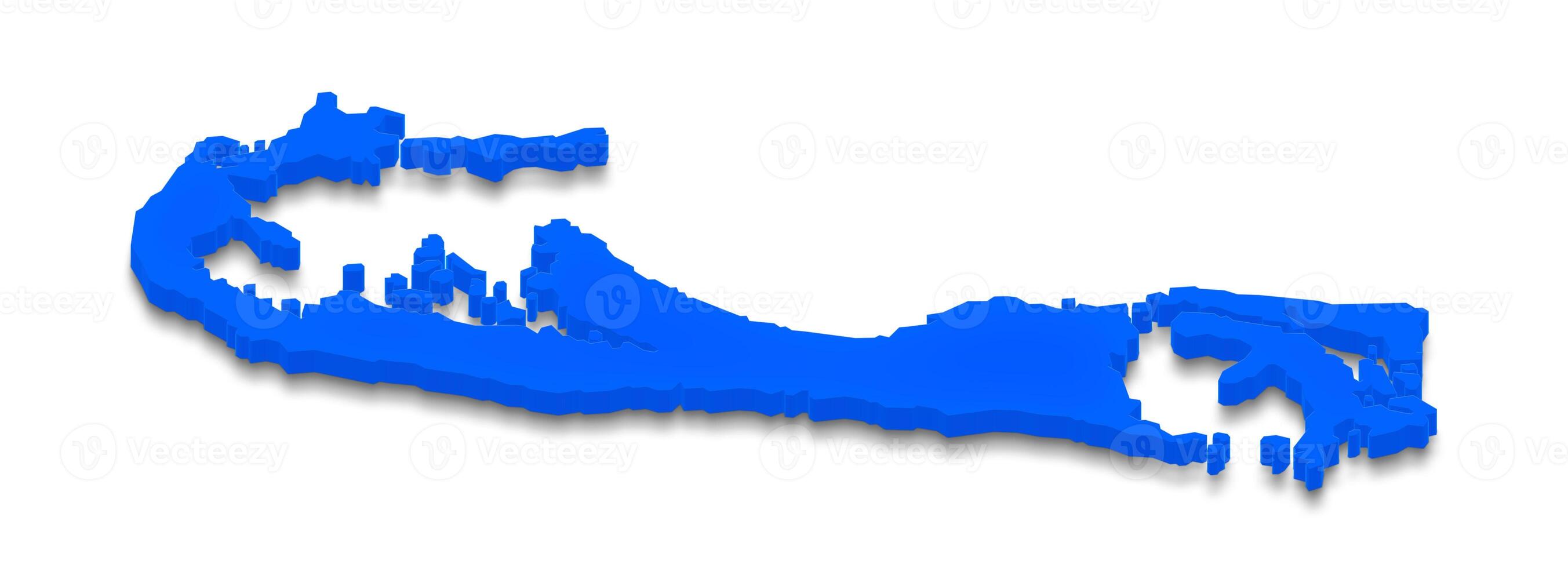 Map of Bermuda. 3D isometric perspective illustration. photo