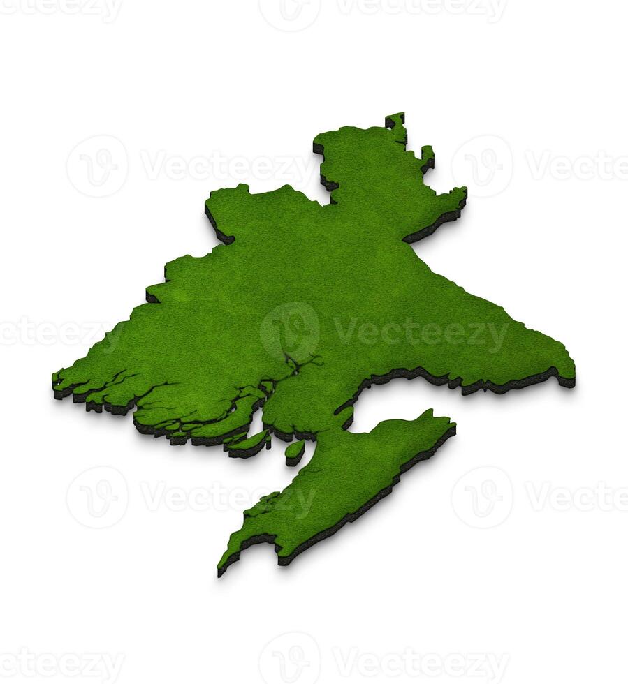 Map of Bangladesh. 3D isometric perspective illustration. photo