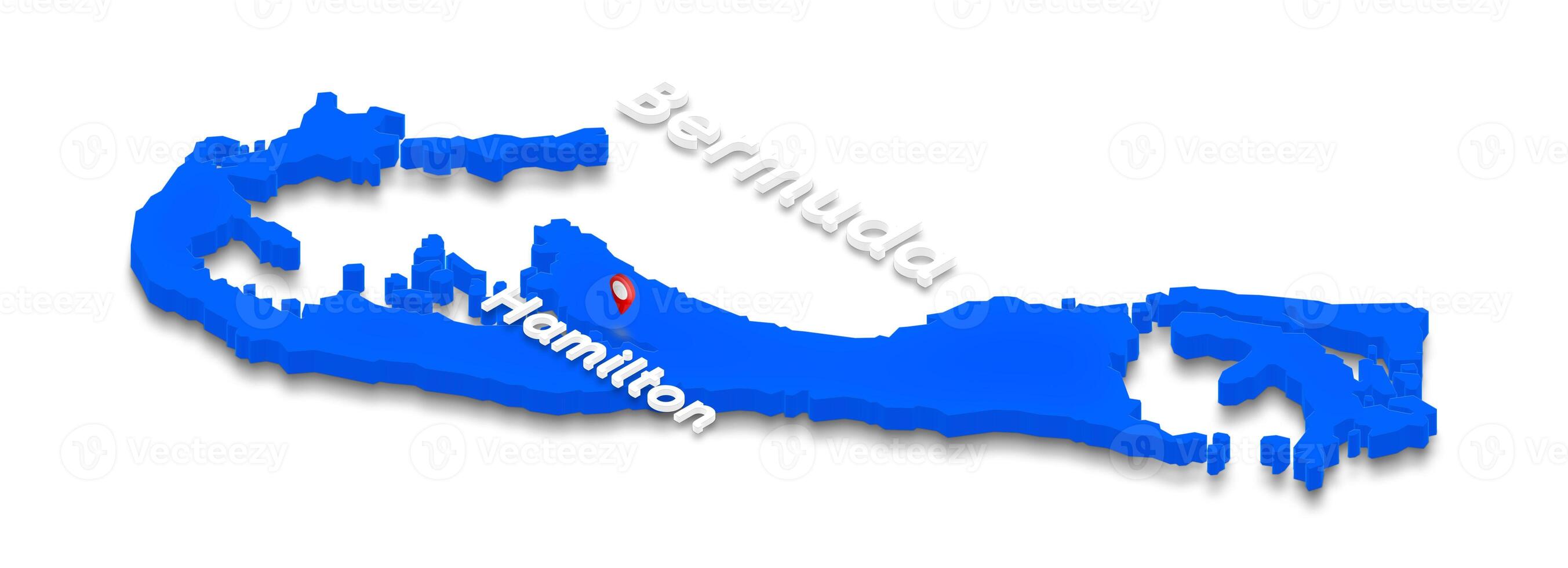 Map of Bermuda. 3D isometric perspective illustration. photo