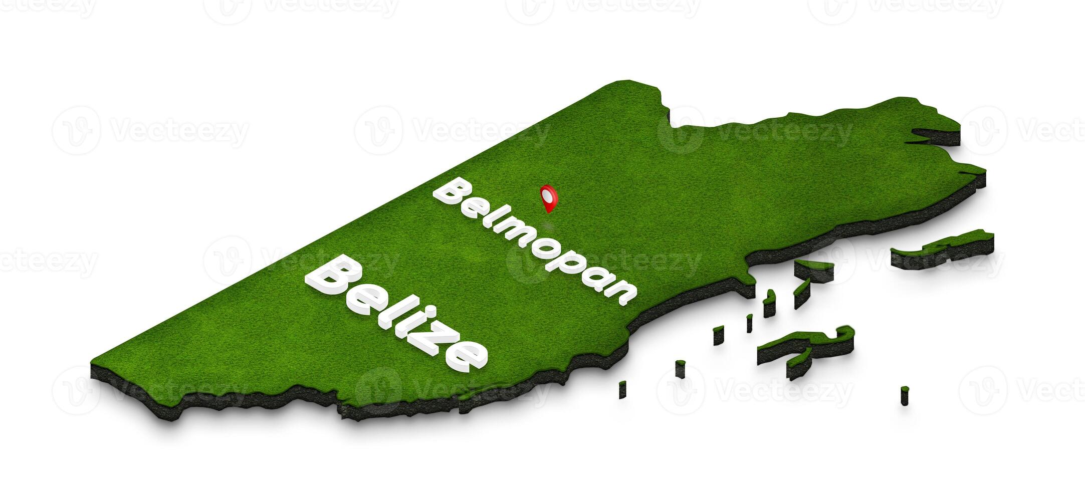 Map of Belize. 3D isometric perspective illustration. photo