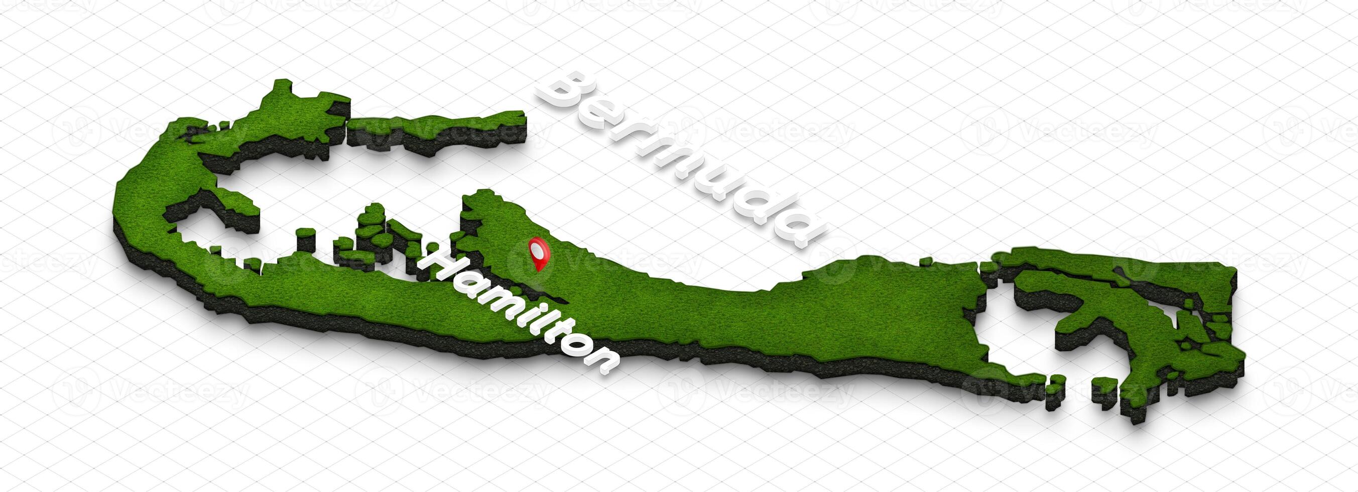Map of Bermuda. 3D isometric perspective illustration. photo