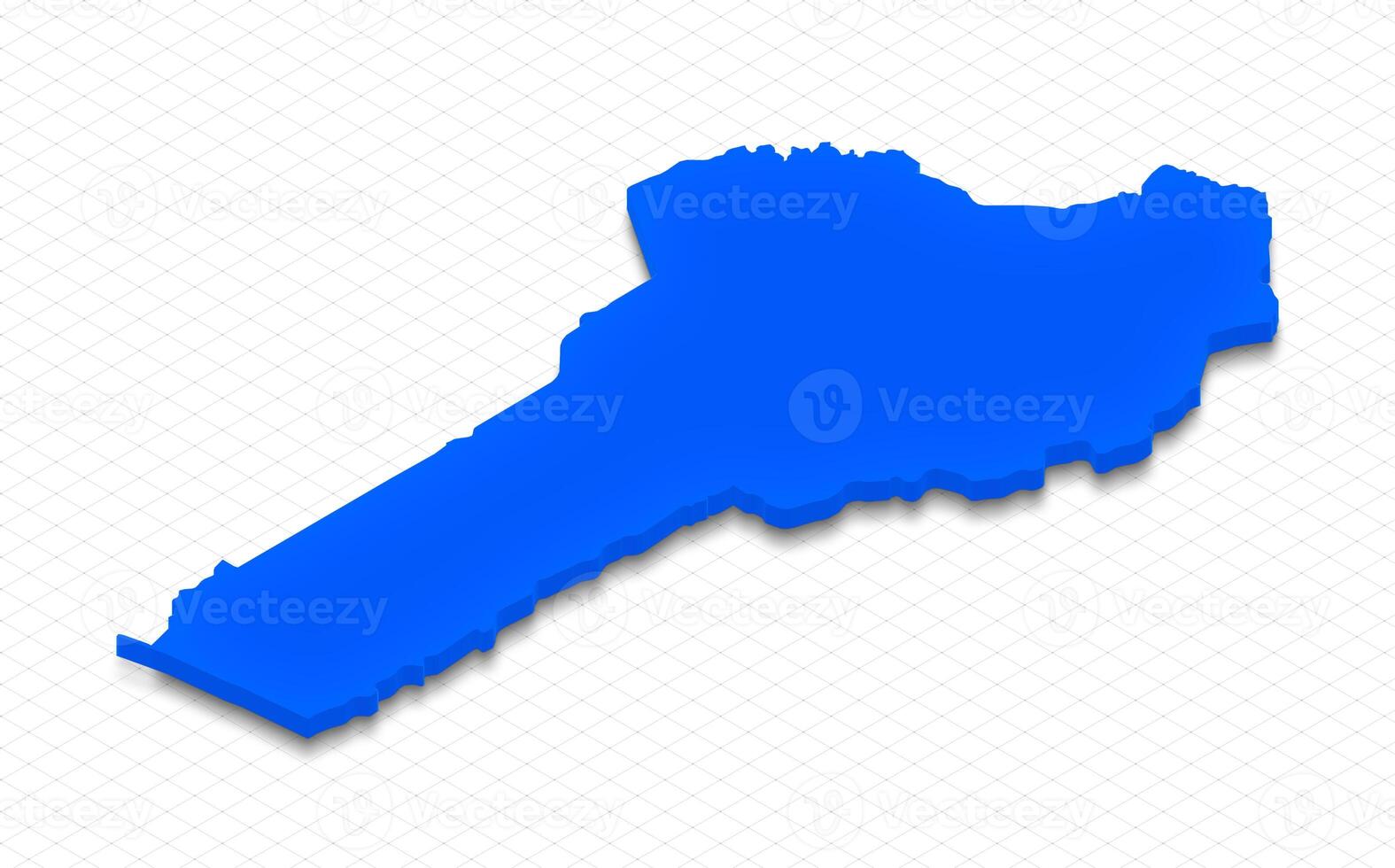 Map of Benin. 3D isometric perspective illustration. photo