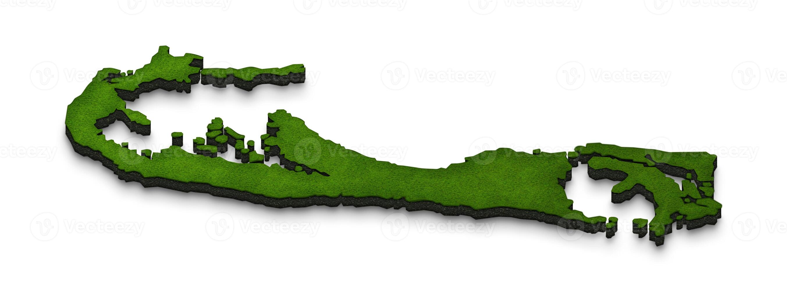 Map of Bermuda. 3D isometric perspective illustration. photo