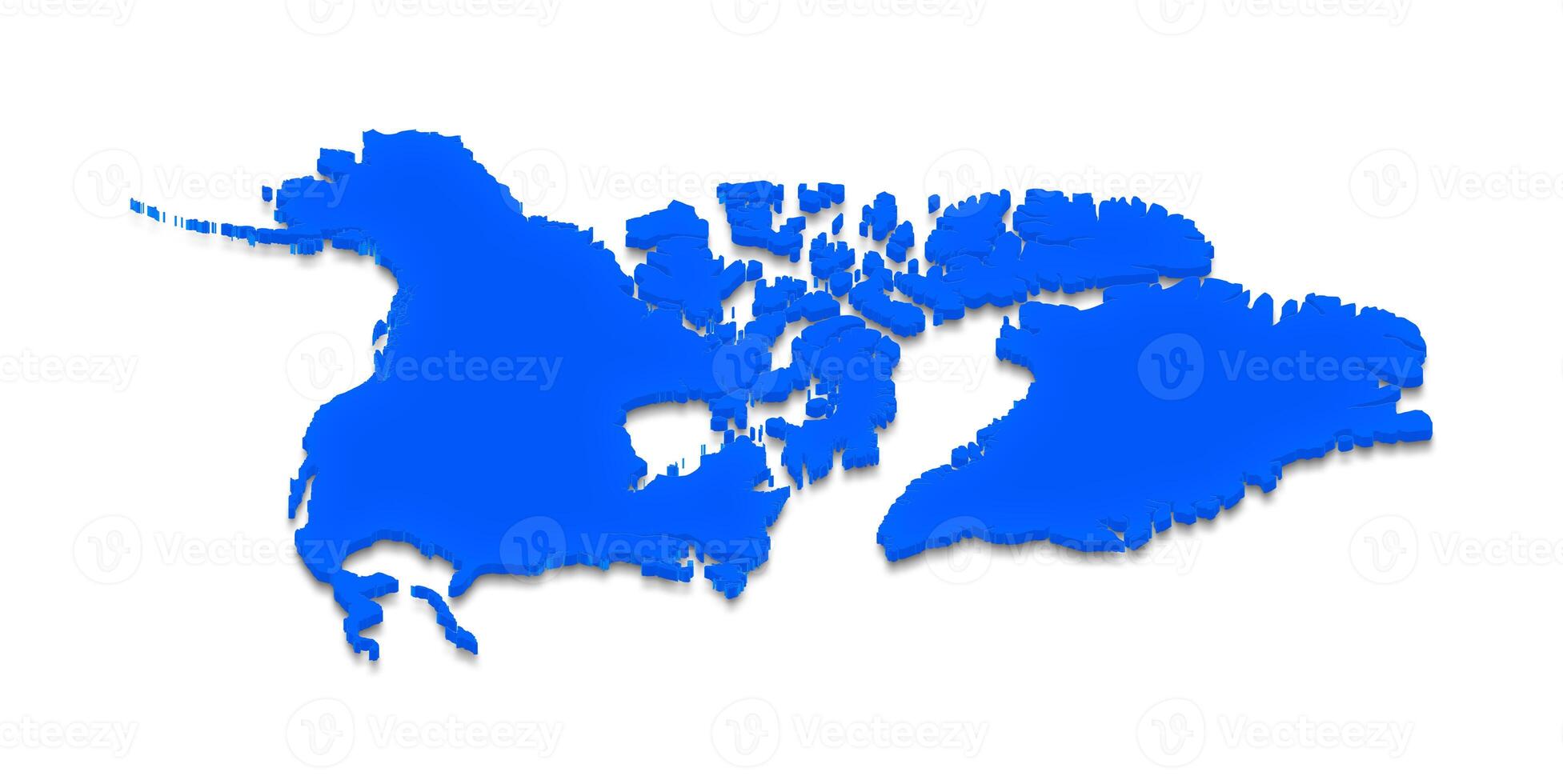 Map of North America. 3D isometric illustration. photo