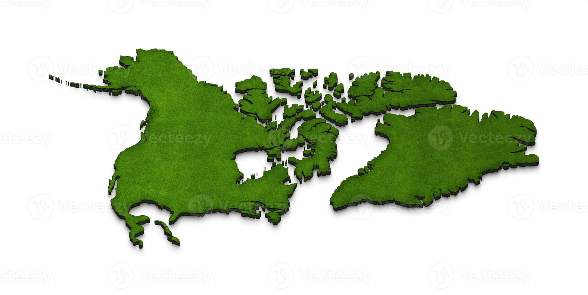 Map of North America. 3D isometric illustration. photo