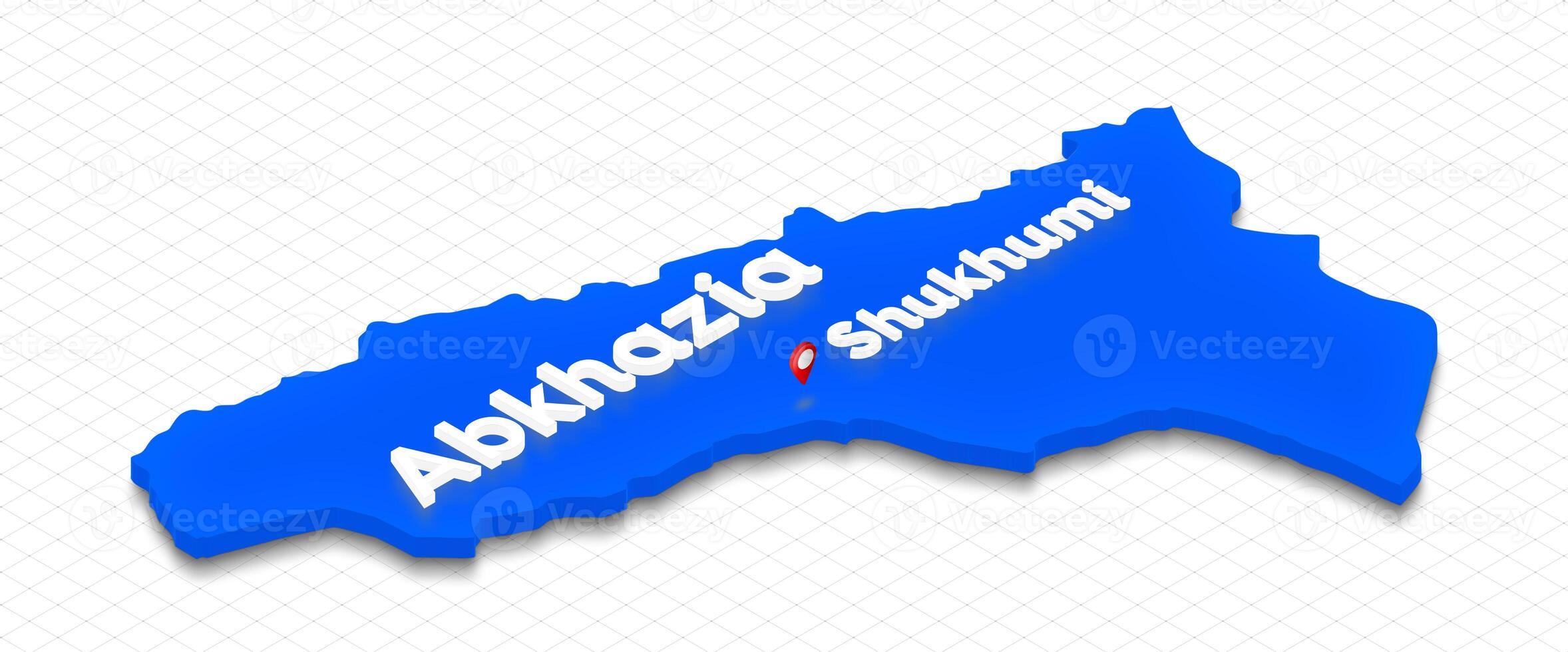 Map of Abkhazia. 3D isometric perspective illustration. photo