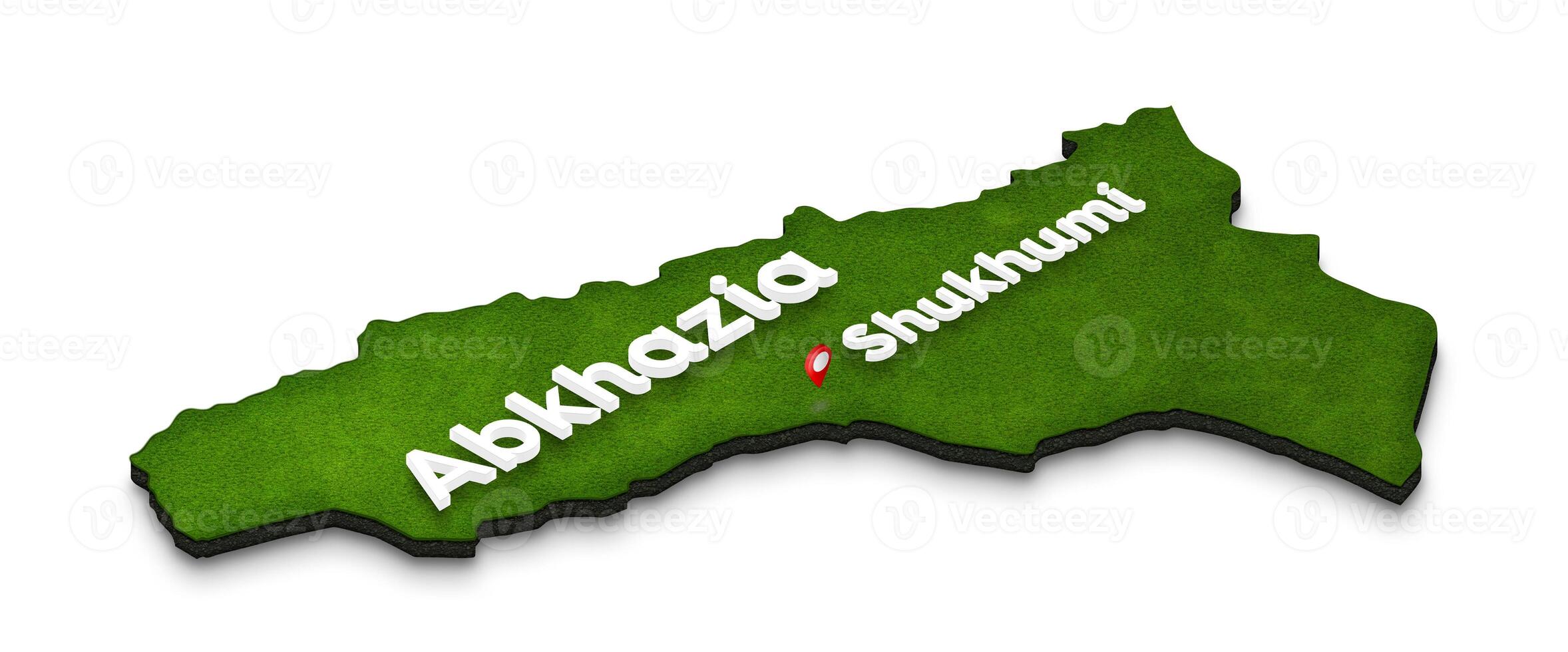 Map of Abkhazia. 3D isometric perspective illustration. photo