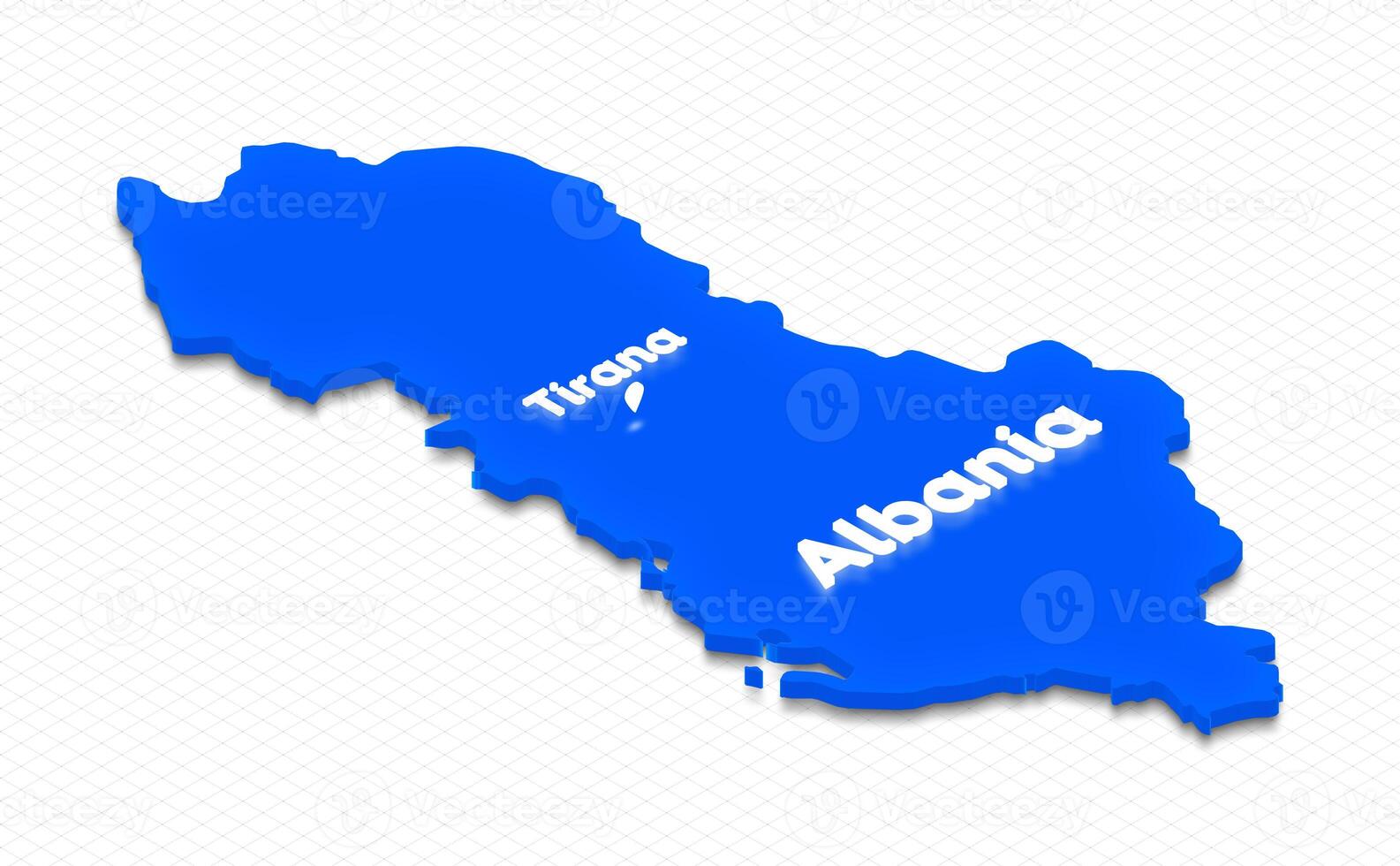 Map of Albania. 3D isometric perspective illustration. photo