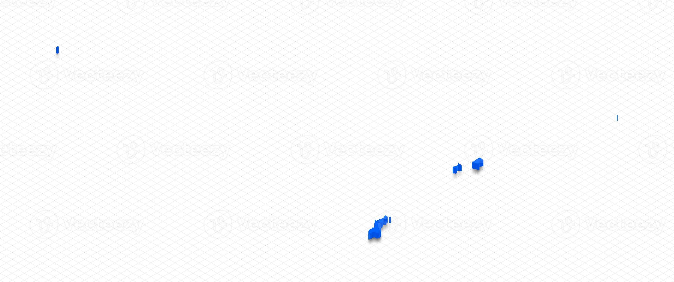 Map of American Samoa. 3D isometric perspective illustration. photo