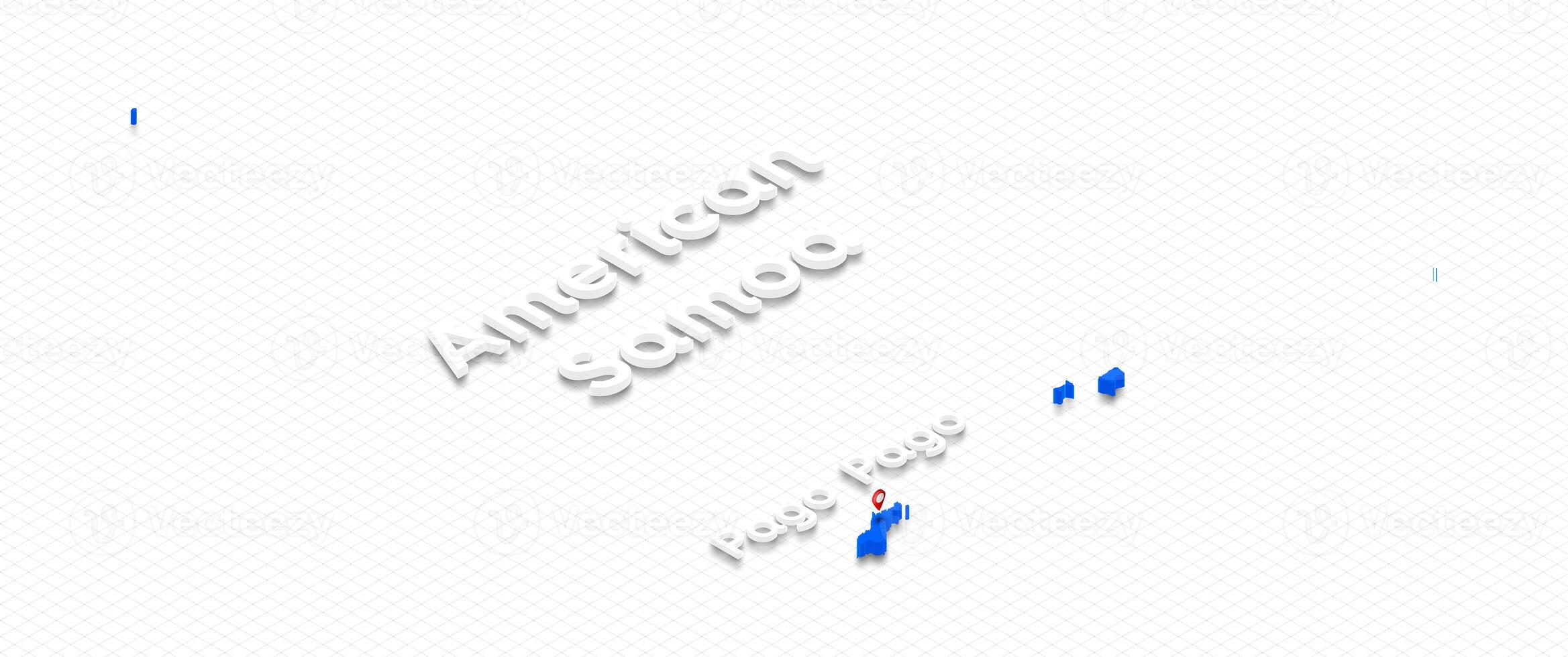 Map of American Samoa. 3D isometric perspective illustration. photo