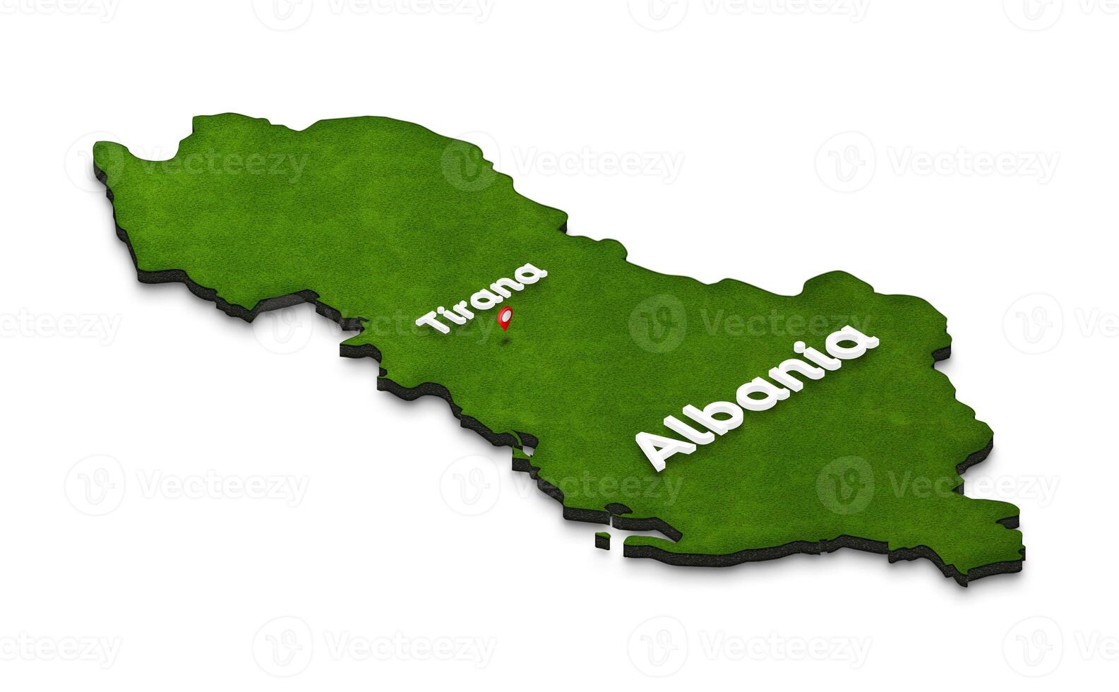 Map of Albania. 3D isometric perspective illustration. photo
