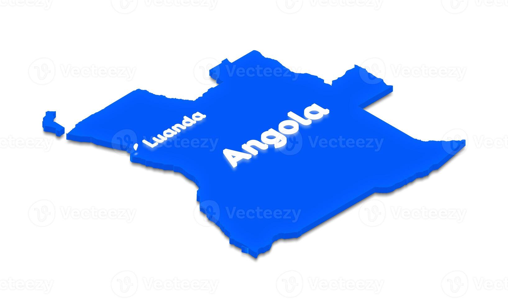 Map of Angola. 3D isometric perspective illustration. photo