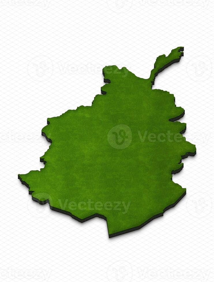 Map of Afghanistan. 3D isometric perspective illustration. photo