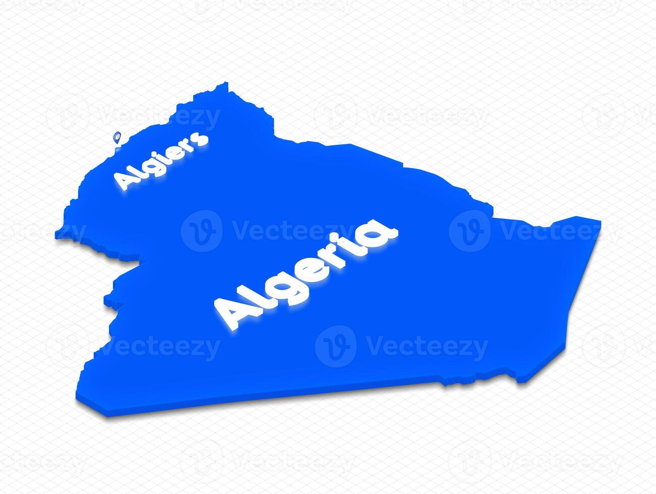Map of Algeria. 3D isometric perspective illustration. photo