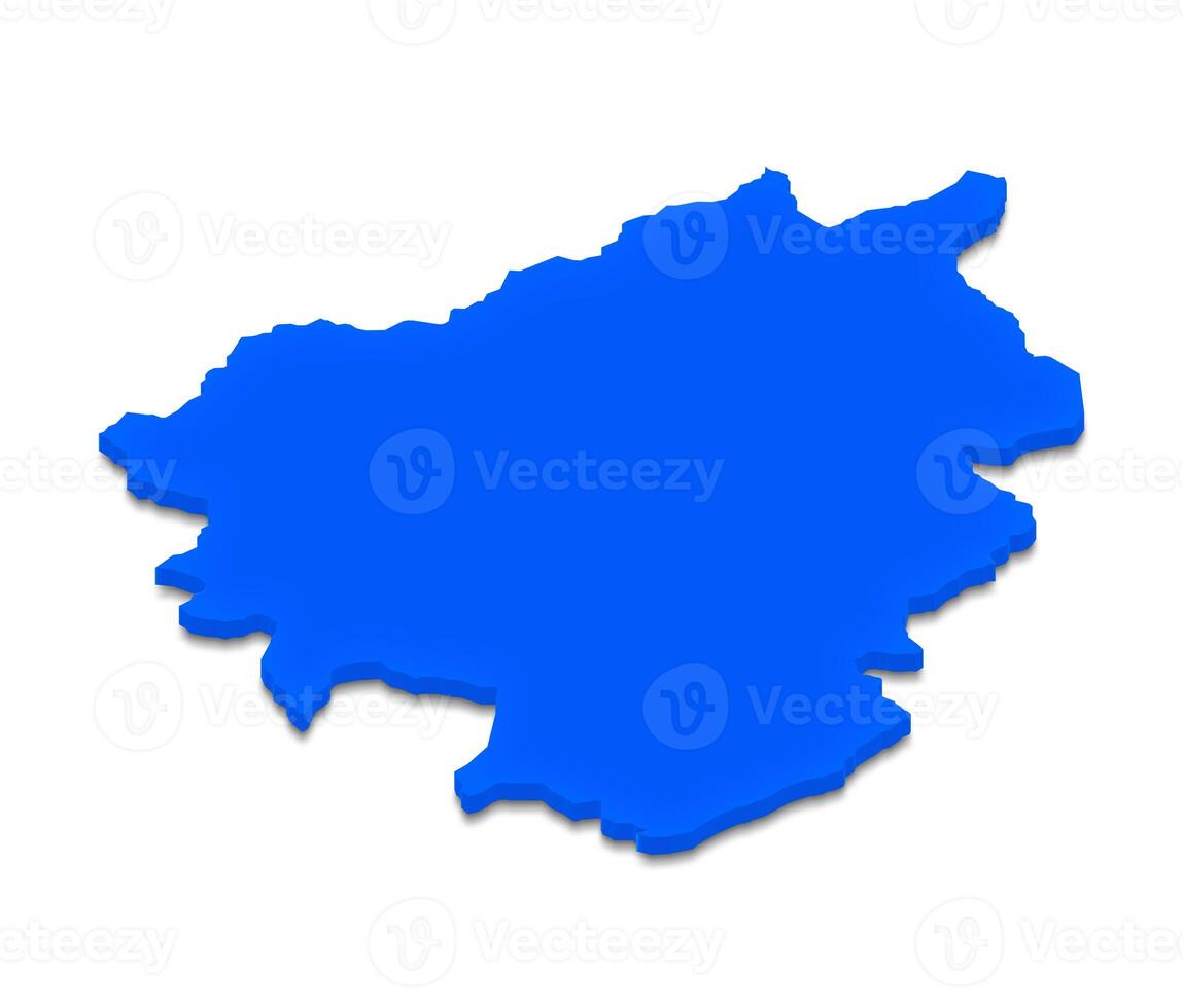 Map of Andorra. 3D isometric perspective illustration. photo