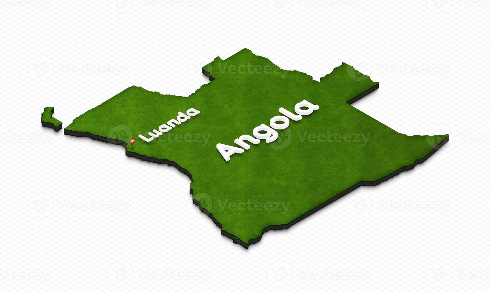 Map of Angola. 3D isometric perspective illustration. photo