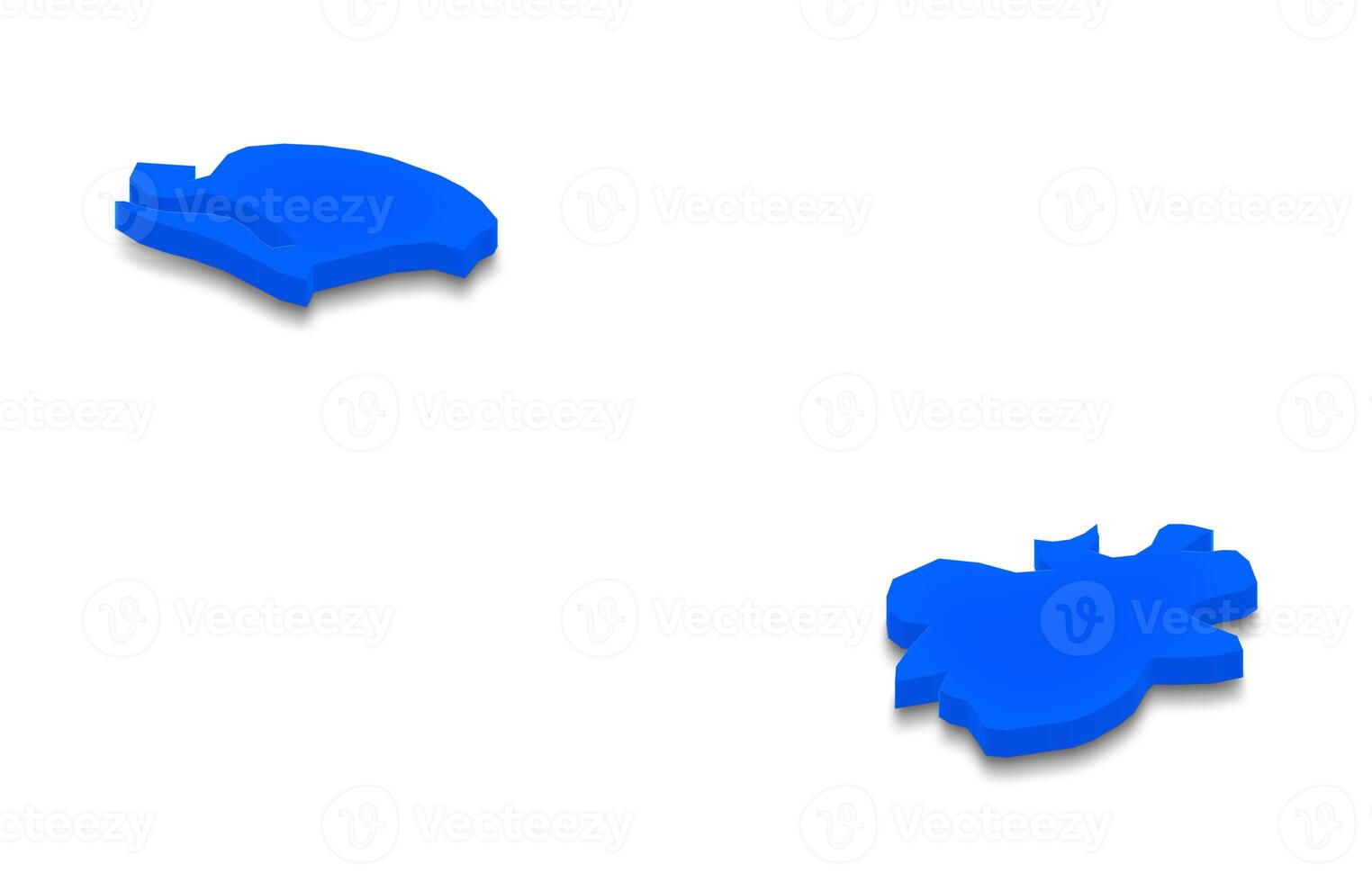 Map of Antigua and Barbuda. 3D isometric perspective illustratio photo