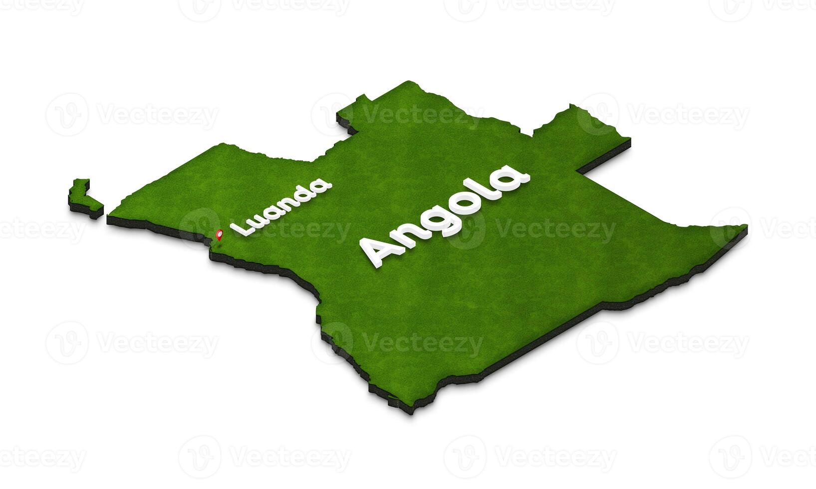Map of Angola. 3D isometric perspective illustration. photo