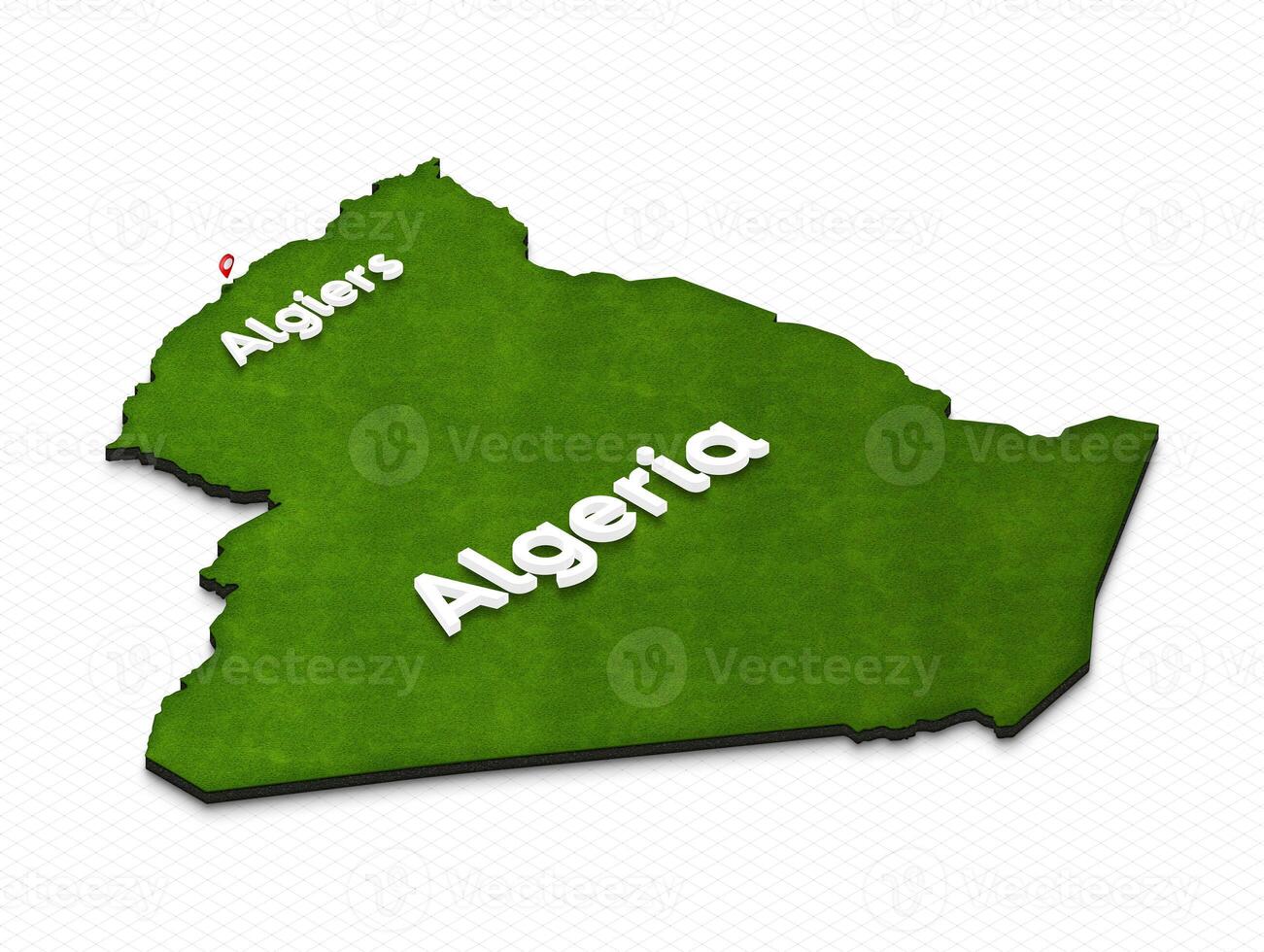 Map of Algeria. 3D isometric perspective illustration. photo
