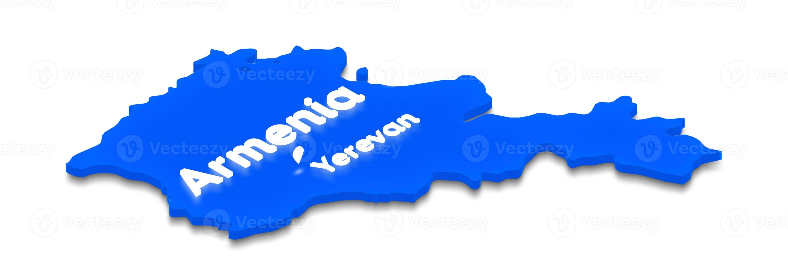 Map of Armenia. 3D isometric perspective illustration. photo