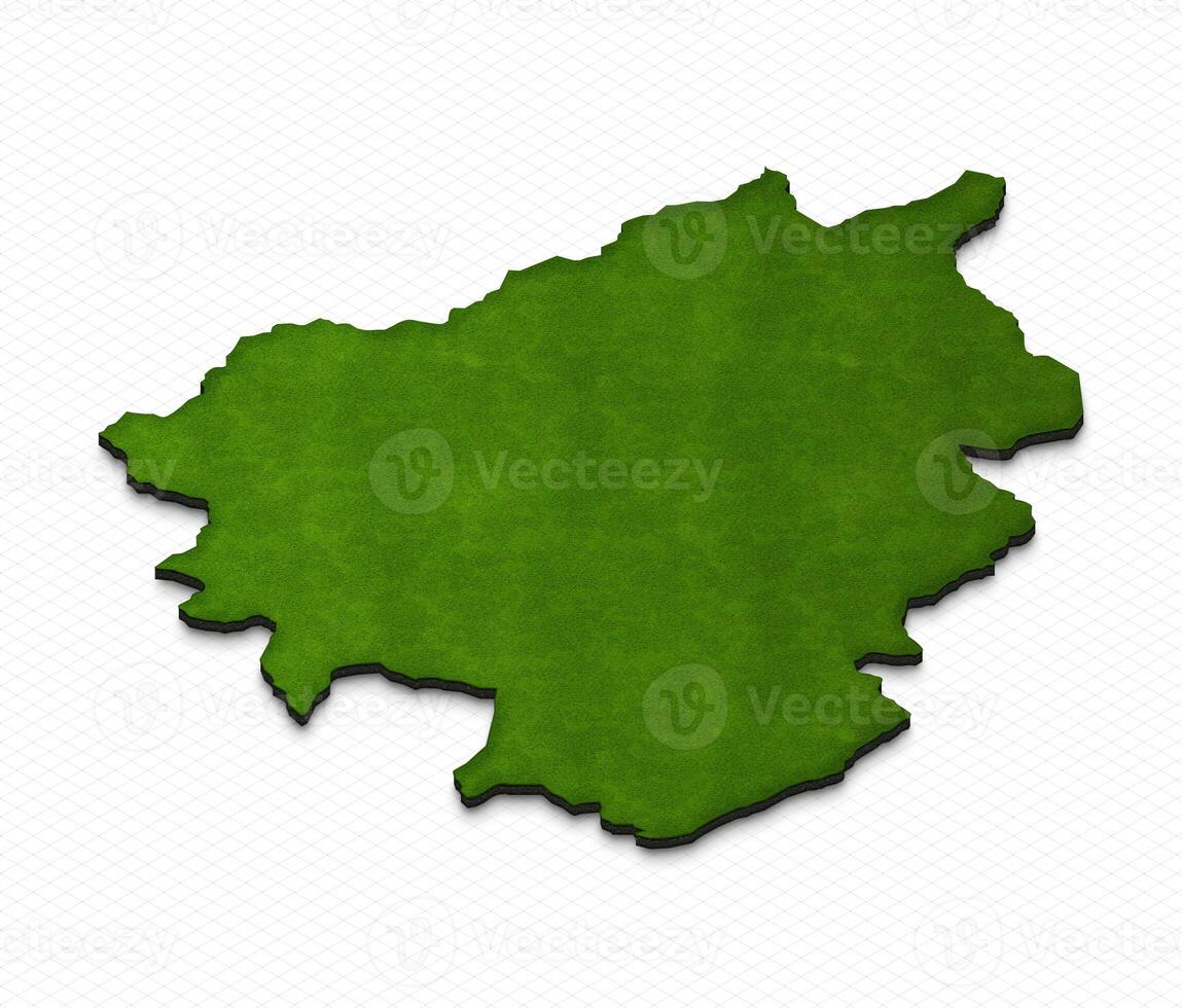 Map of Andorra. 3D isometric perspective illustration. photo