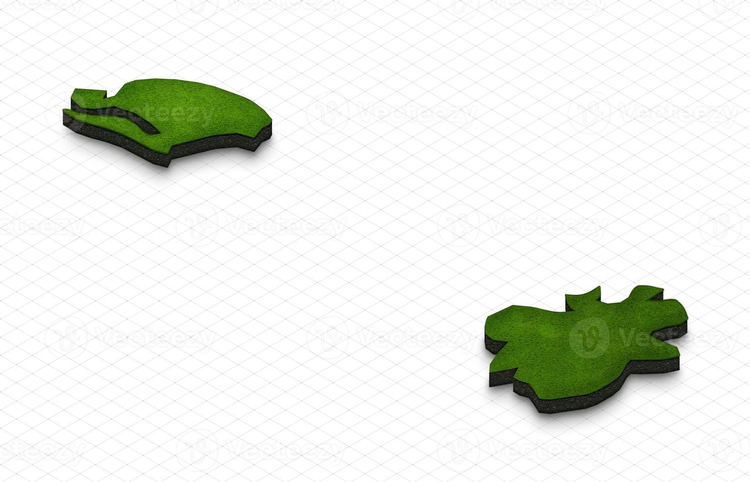 Map of Antigua and Barbuda. 3D isometric perspective illustratio photo