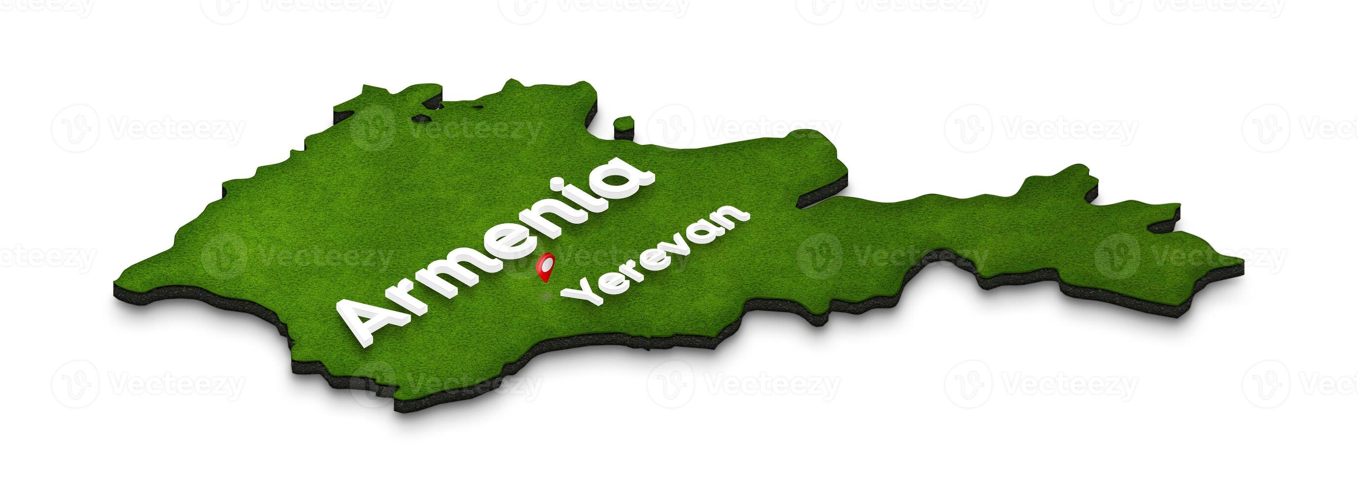 Map of Armenia. 3D isometric perspective illustration. photo