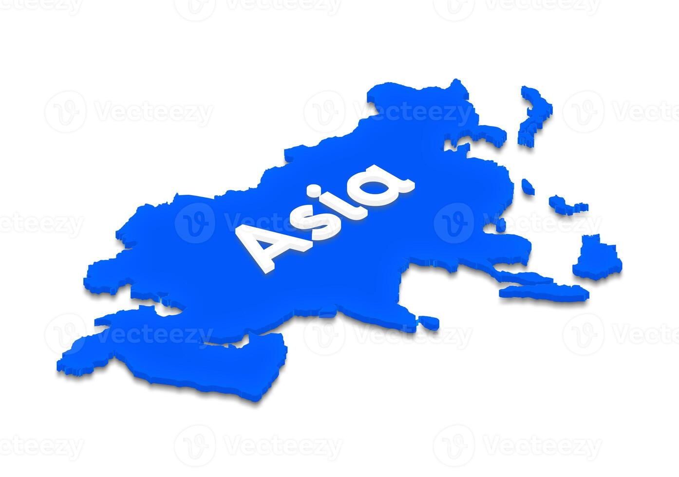 Map of Asia. 3D isometric illustration. photo