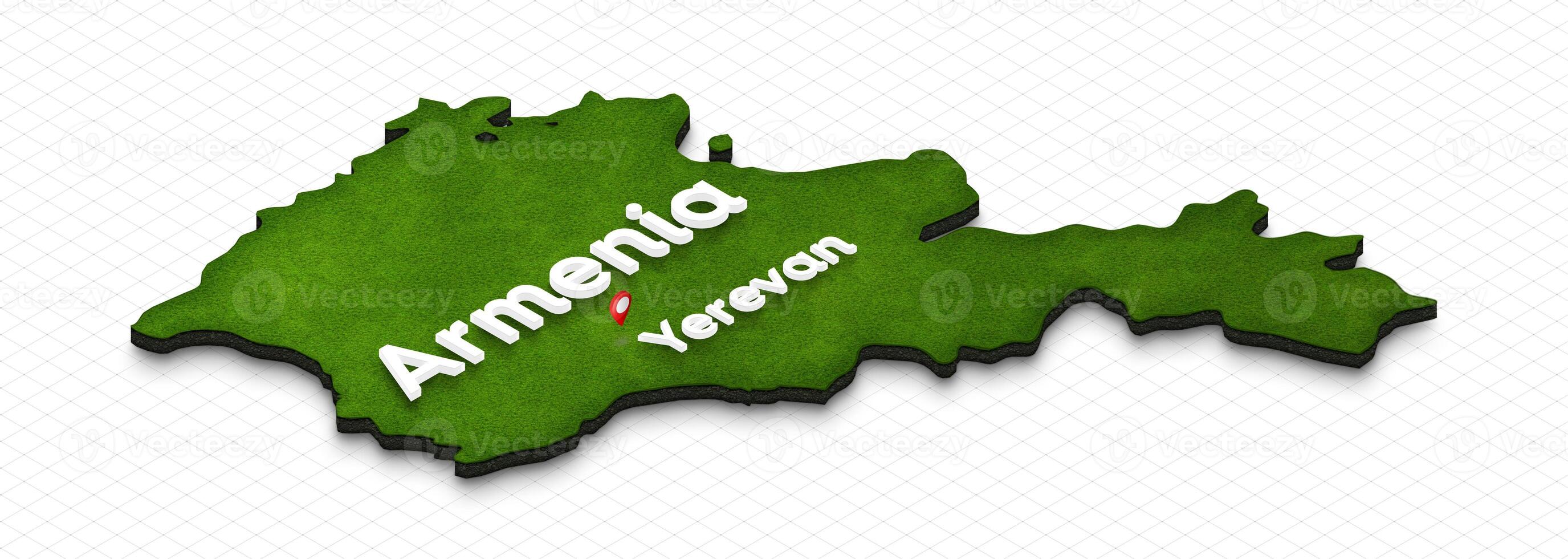 Map of Armenia. 3D isometric perspective illustration. photo