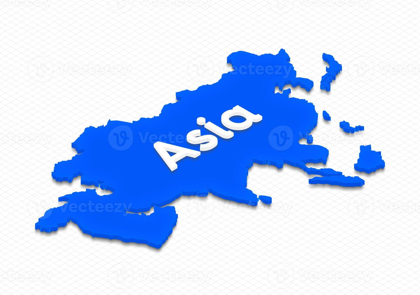Map of Asia. 3D isometric illustration. photo