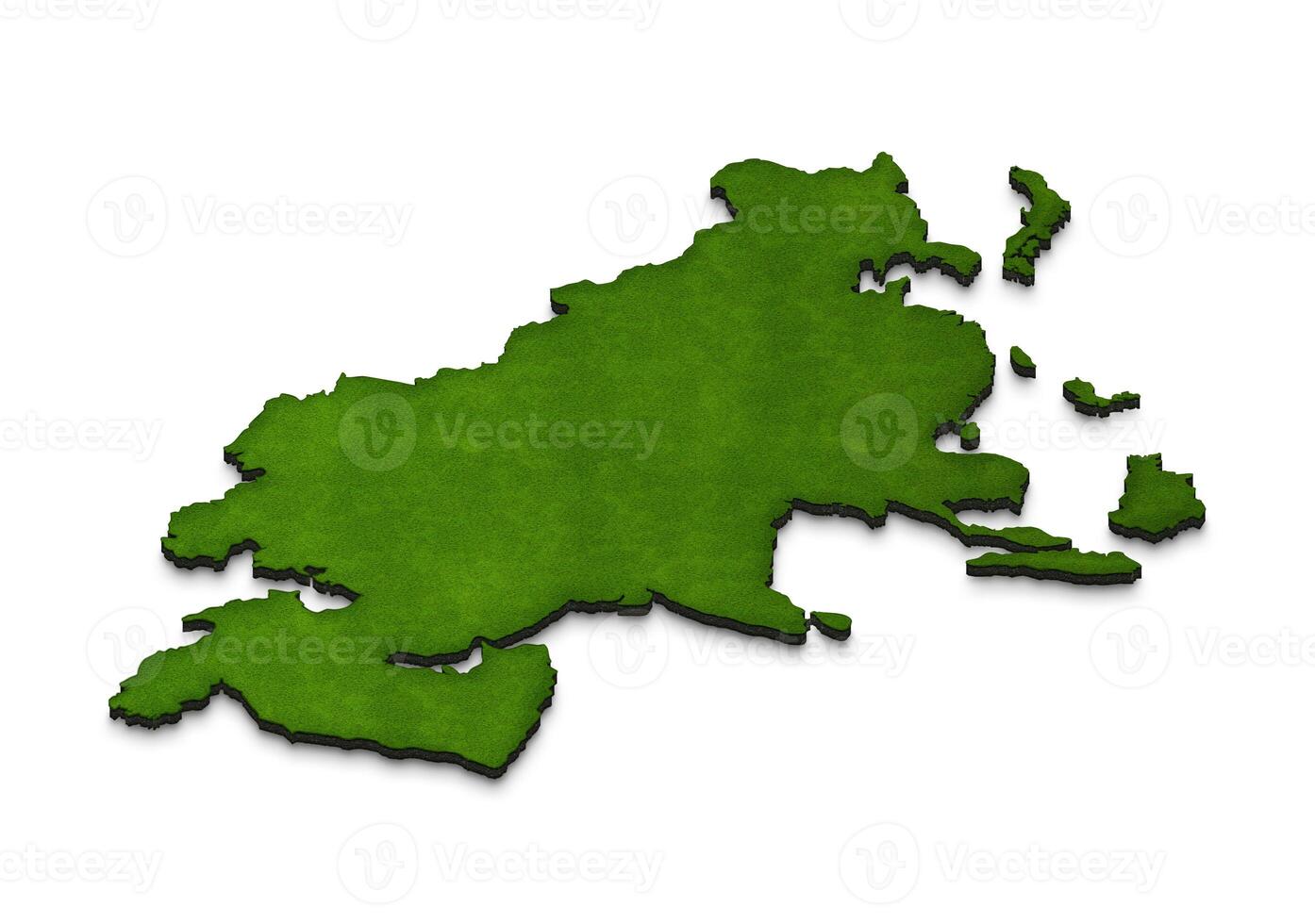 Map of Asia. 3D isometric illustration. photo