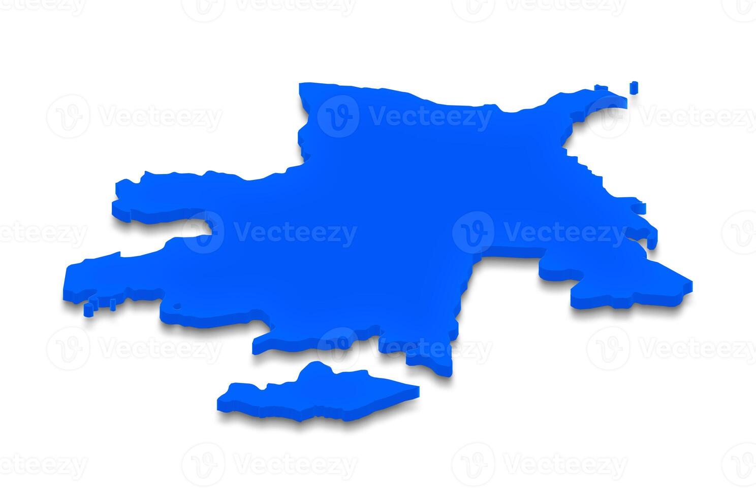 Map of Azerbaijan. 3D isometric perspective illustration. photo