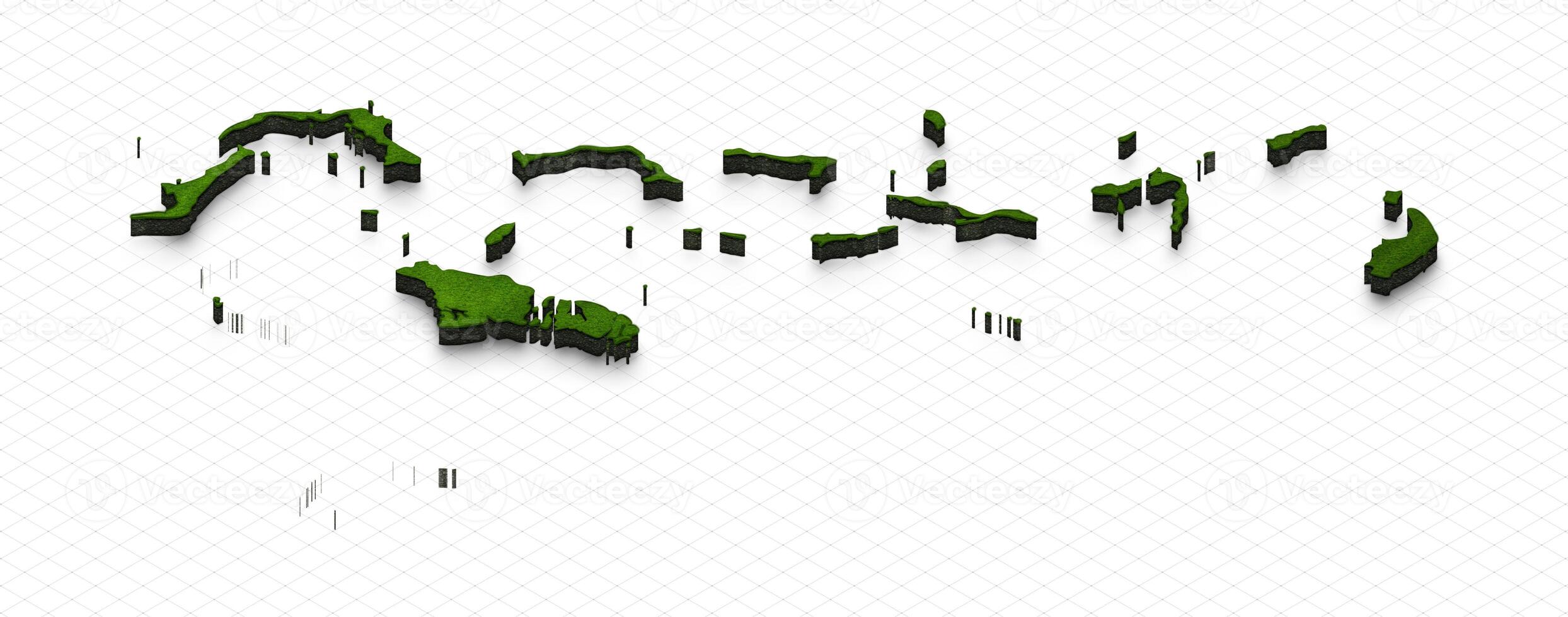 Map of Bahamas. 3D isometric perspective illustration. photo