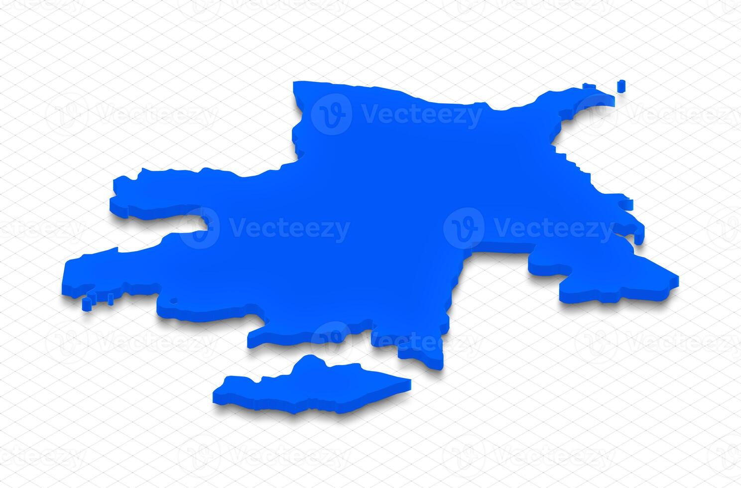 Map of Azerbaijan. 3D isometric perspective illustration. photo