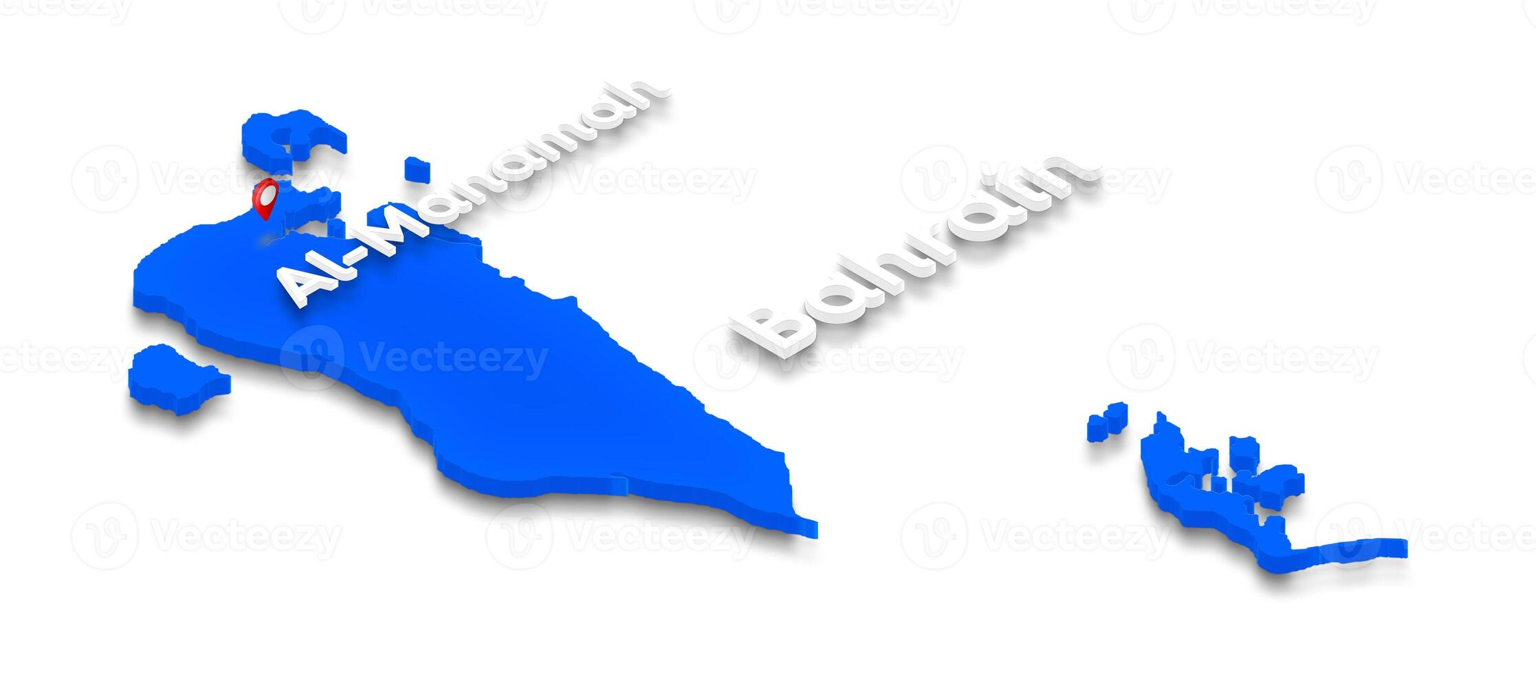 Map of Bahrain. 3D isometric perspective illustration. photo
